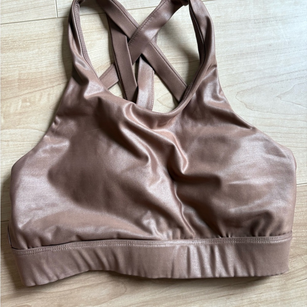 Women's Satin Finish Sports Bra - Brown